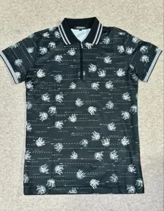 ハーフジップポロシャツ 黒