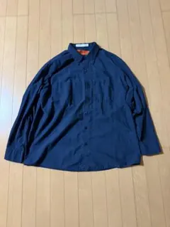 90s RED KAP 無地 ネイビー メキシコ製 XL ワークシャツ