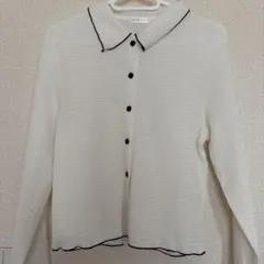 honeysホワイトリブカーディガン