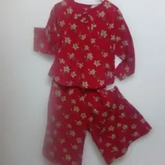 80s90s希少なヴィンテージ坊ちゃんCLUB花柄 セットアップ レッド