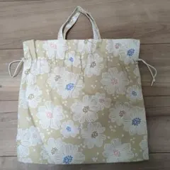 花柄 ハンドメイド サブバッグ 巾着袋