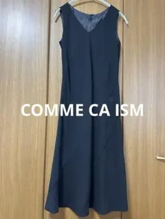 COMME CA ISM 黒Vネック ノースリーブ ワンピース＆スカート2点