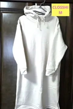 フーデッドボアワンピース M　アイボリー