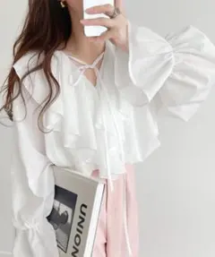 完売商品 クラシカルエルフ フリル付きホワイトブラウス