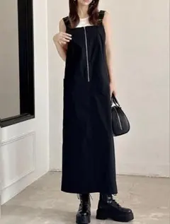 GRL グレイル　ジャンパースカート　ブラック　新品　タグ付き　カジュアル