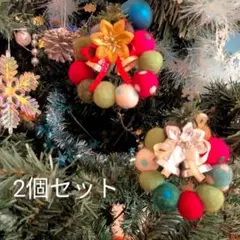 クリスマス リース オーナメント インテリア ハンドメイド フェルト