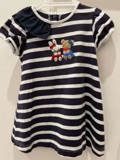 ファミリア　ワンピース 80cm ストライプ