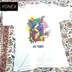 YONEX レトロプリント Tシャツ 半袖 白 メンズ ビッグサイズのサムネイル