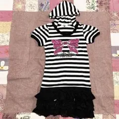 美品 ピンクラテ フード付きワンピース XS