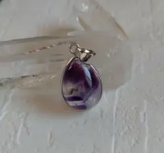 天然石アメジストエレスチャル ペンダントトップ