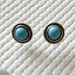ピアス　ターコイズ　 シルバー 　円形