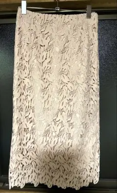 【AG ピンクベージュ レーススカート 】38/M-ワールド