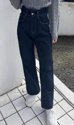 ハイウエスト デニムパンツ L グレイル