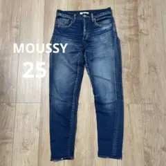【MOUSSY】 ダークブルー テーパードデニム 25
