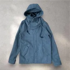グレー フード付き ダッフルコート vintage サイドポケット　ジャケット