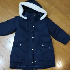 ネイビー 中綿コート ファー付きフード