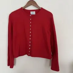 赤 カーディガン