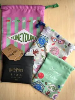 ハリーポッター 未使用タグ付きエコバッグとハニーデュークス 巾着袋3セット