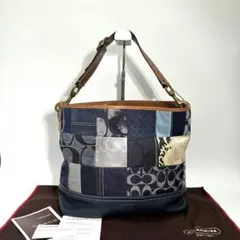 ぴかぴか様専用 COACH デニム シグネチャー ショルダーバッグ - メルカリ