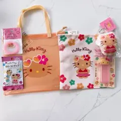 サンリオ　日焼けキティ　トートバッグ　巾着　クッションキーホルダー　綿棒ケース