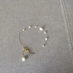 ゴールドメッキ 淡水珍珠 パールビーズ ブレスレット