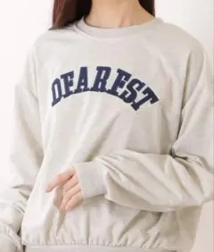 Lace Ladiesスウェット　アイボリー　ネイビー刺繍ロゴ