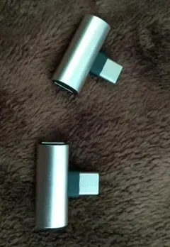 【未使用品】タイプC to タイプC変換アダプター（2個セット）（ゴールド）