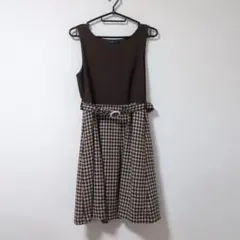 an another angelus 千鳥柄 ベルト付 ノースリーブ ワンピースのサムネイル