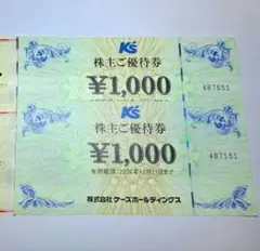 ケーズデンキ コジマ 株主優待券 1000円 4枚のサムネイル