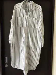 grove ストライプ長袖シャツワンピース　Lサイズ