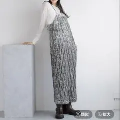 LOWRYSFARM ウネウネベロアワンピース　グレー