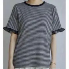 mysa closet ボーダー 半袖 Tシャツ　袖口フリル M