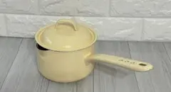 本日限定価格♢ホーロー ミルクパン 蓋付き イエロー 花柄のサムネイル