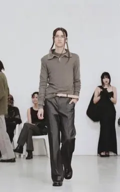 90年代agnès b. homme アニエスベー 革製ナローネクタイ レザー - メルカリ