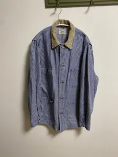 【希少 80s USA製】ラルフローレン ヒッコリー カバーオール 白タグ Mのサムネイル