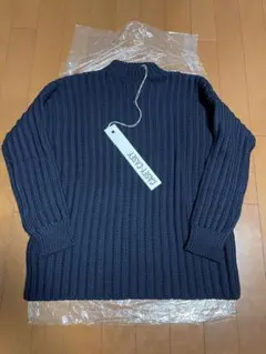 定価の半額以下:CASEY CASEY クルーネックニット ネイビー Sサイズ CASEY CASEY | CREW NECK OPEN RIB SWEATER-WOOLY / NAVY オーバー