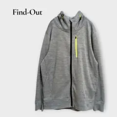 ファインドアウト ワークマン フード パーカー フルジップ L グレー杢