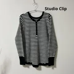 【美品】Studio Clip ヘンリーネックニットカットソー