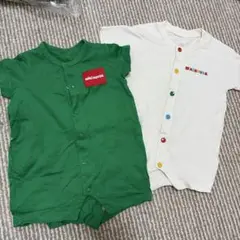 mikiHOUSE ボタン付きロンパース 2点セット