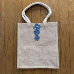 無印ジュートバッグ♪デニムフラワー付きのサムネイル