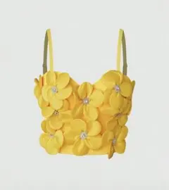 花モチーフ イエロートップス キャミソール