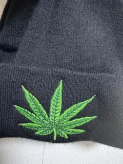 ウィードモチーフ ビーニー ニット帽 ストリート