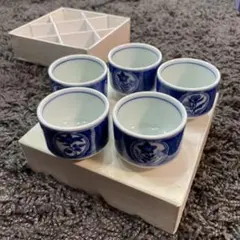 KKO ニッコー お猪口 5客セット 染付 花柄 酒器｜未使用 長期保管品