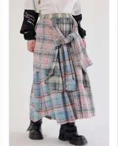 新品 ロデオクラウンズワイドボウル ヴィンテージチェックシャツスカート