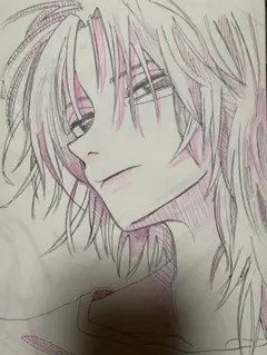 手描き イラスト オリジナル 一点物 オリキャラ 2枚セット