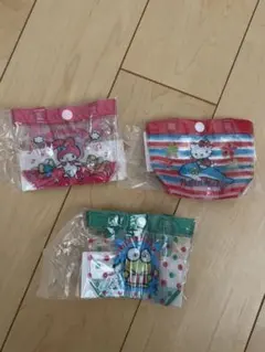 【新品・未使用】サンリオキャラクター プールバッグ風ミニポーチ 3個セット