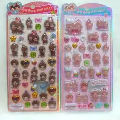 正規品★モンチッチ うるちゅるポップシール　赤ピンク2枚セット