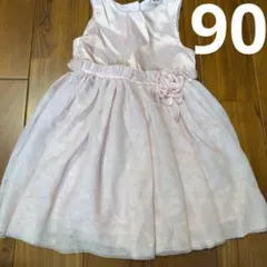 H&M ピンク フラワー装飾ドレス 90