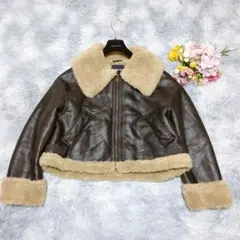 極美品 ZARAザラ ダブルフェイスショートジャケット L ムートンジャケット