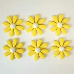 【デコレーションパーツ】イエロー❁フラワー6個